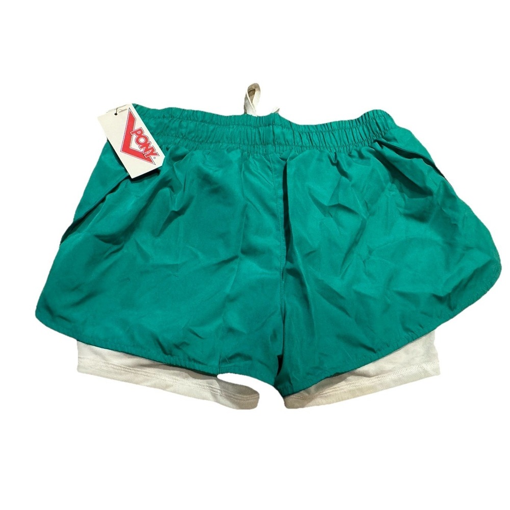 New Pony Women's Lined Green Shorts Womens Sz Small Drawstring Pull On